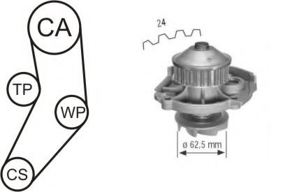 Set pompa apa + curea dintata FIAT PUNTO (176) (1993 - 1999) AIRTEX WPK-161601 piesa NOUA