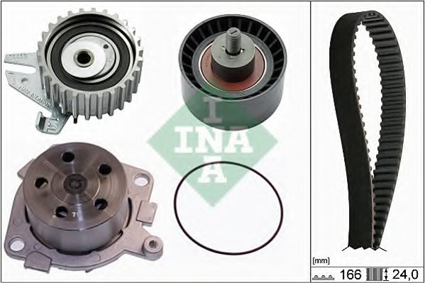 Set pompa apa + curea dintata FIAT STILO Multi Wagon (192) (2003 - 2008) INA 530 0226 30 piesa NOUA