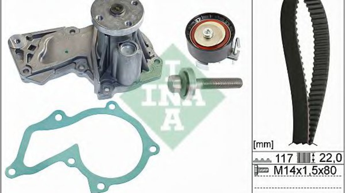 Set pompa apa + curea dintata FORD C-MAX II Van (2010 - 2016) INA 530 0605 30 piesa NOUA