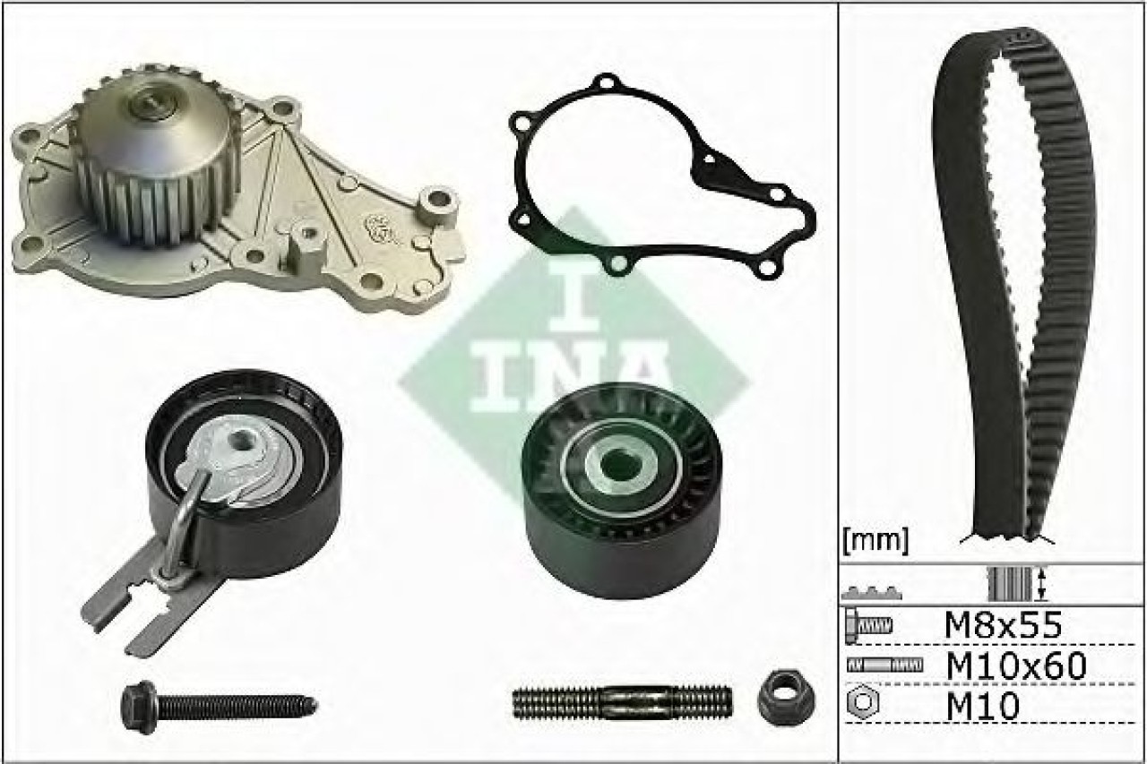 Set pompa apa + curea dintata FORD FIESTA V (JH, JD) (2001 - 2010) INA 530 0239 30 piesa NOUA