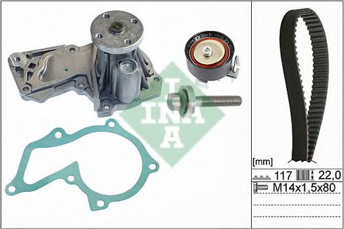 Set pompa apa + curea dintata FORD FOCUS III Turnier (2010 - 2016) INA 530 0605 30 piesa NOUA
