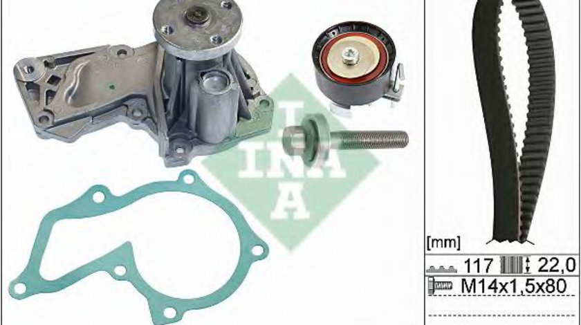 Set pompa apa + curea dintata FORD FOCUS III Turnier (2010 - 2016) INA 530 0605 30 piesa NOUA