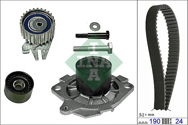 Set Pompa Apa + Curea Dintata Ina Fiat 530 0622 30