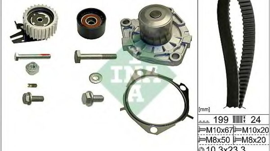 Set pompa apa + curea dintata JEEP CHEROKEE (KL) (2013 - 2016) INA 530 0562 30 piesa NOUA