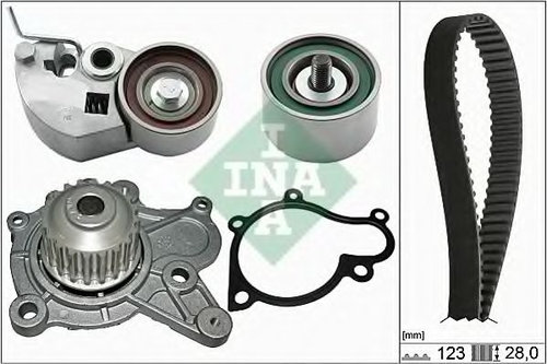 Set pompa apa + curea dintata KIA CERATO limuzina (LD) (2004 - 2016) INA 530 0542 30 piesa NOUA