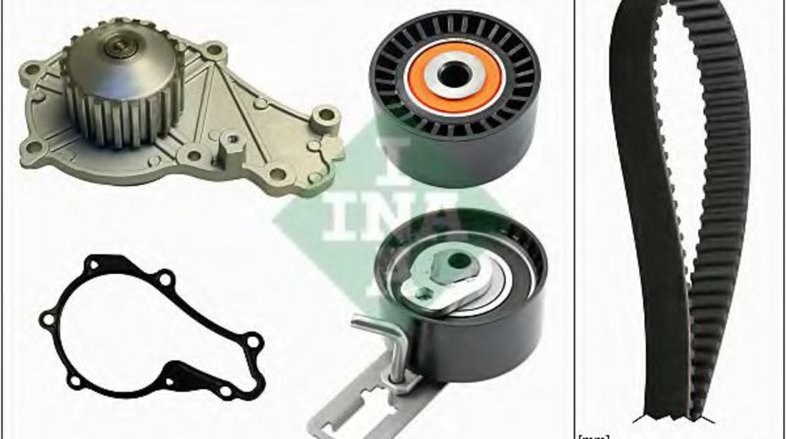 Set pompa apa + curea dintata PEUGEOT 208 (2012 - 2016) INA 530 0577 30 piesa NOUA