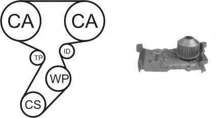 Set pompa apa + curea dintata RENAULT LAGUNA I Grandtour (K56) (1995 - 2001) AIRTEX WPK-164101 piesa NOUA