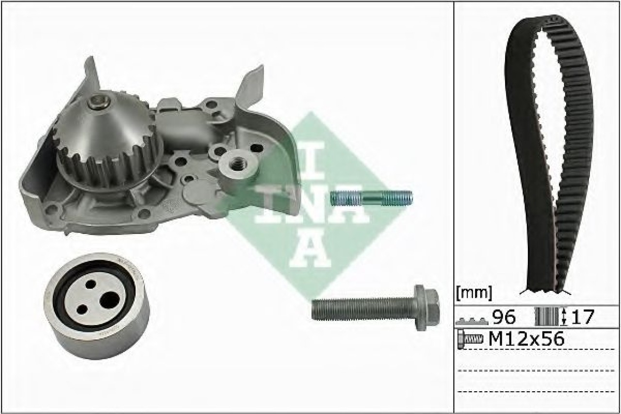 Set pompa apa + curea dintata RENAULT MEGANE I (BA0/1) (1995 - 2004) INA 530 0191 30 piesa NOUA