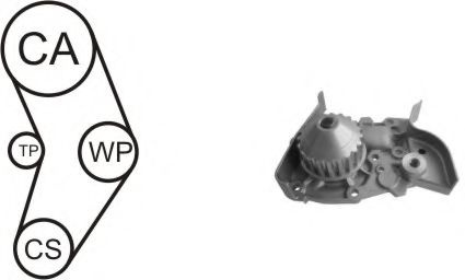 Set pompa apa + curea dintata RENAULT MEGANE I Break (KA0/1) (1999 - 2003) AIRTEX WPK-157702 piesa NOUA