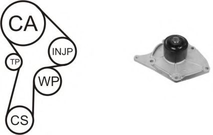 Set pompa apa + curea dintata RENAULT SCENIC II (JM0/1) (2003 - 2009) AIRTEX WPK-165701 piesa NOUA
