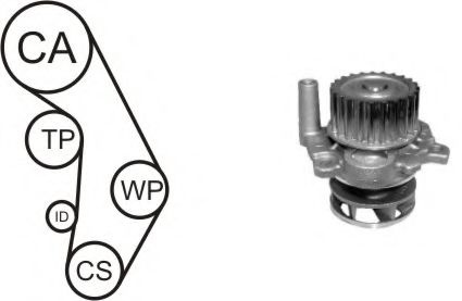 Set pompa apa + curea dintata VW BORA (1J2) (1998 - 2005) AIRTEX WPK-937702 piesa NOUA
