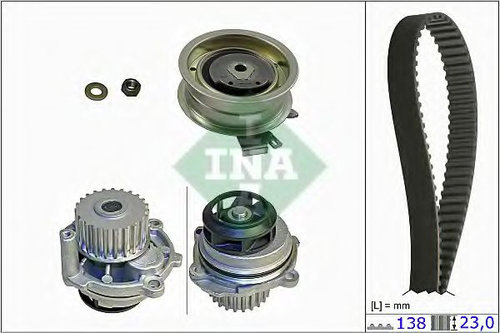 Set pompa apa + curea dintata VW NEW BEETLE (9C1, 1C1) (1998 - 2010) INA 530 0171 31 piesa NOUA