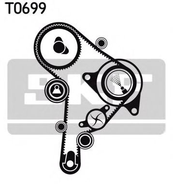 Set pompa apa + curea dintata VW NEW BEETLE (9C1, 1C1) (1998 - 2010) SKF VKMC 01251 piesa NOUA