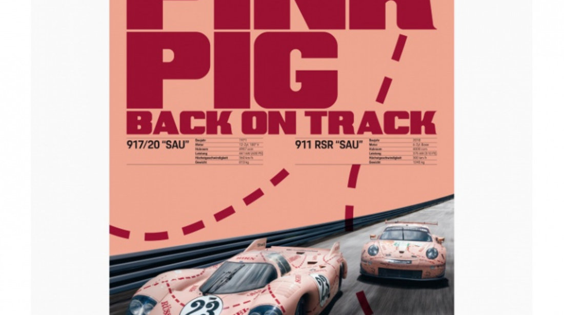 Set Postere Oe Porsche Pink Pig Roz WAP0924500M917