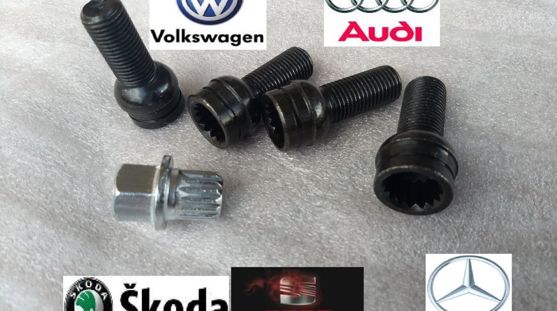 Set Prezoane antifurt + cheie Audi  Vw Golf, Passat, Jetta, Bora