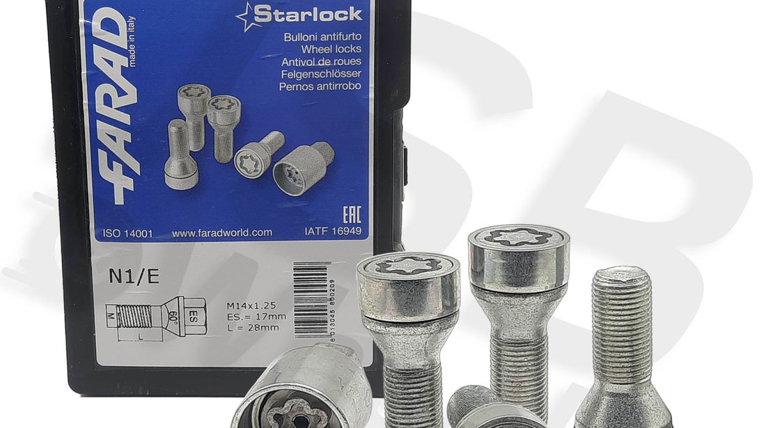 Set prezoane antifurt Starlock M14x1.25 BMW, Mini