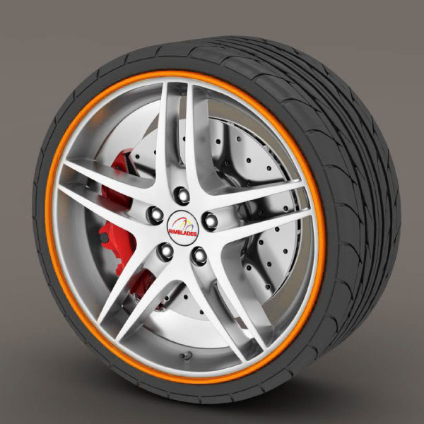 Set protectie jante, calitate Premium, 4 inele din plastic, culoare ORANGE AVX-T2394-7