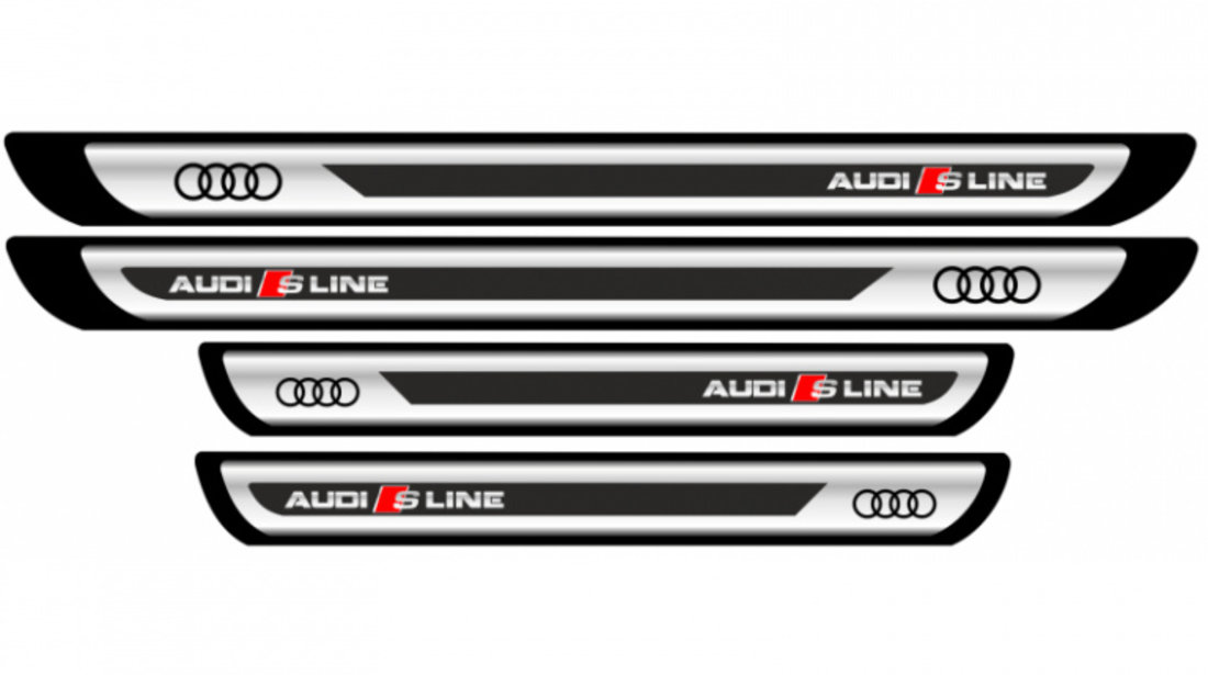 Set Protectie Praguri Sticker Crom Audi S-Line