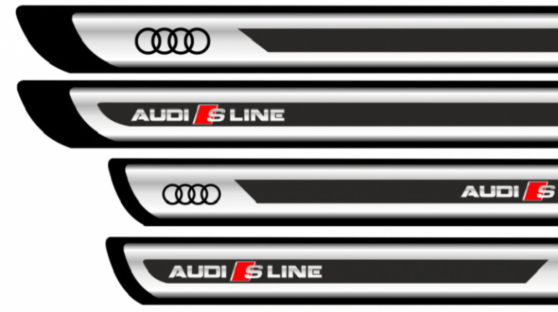 Set Protectie Praguri Sticker Crom Audi S-Line