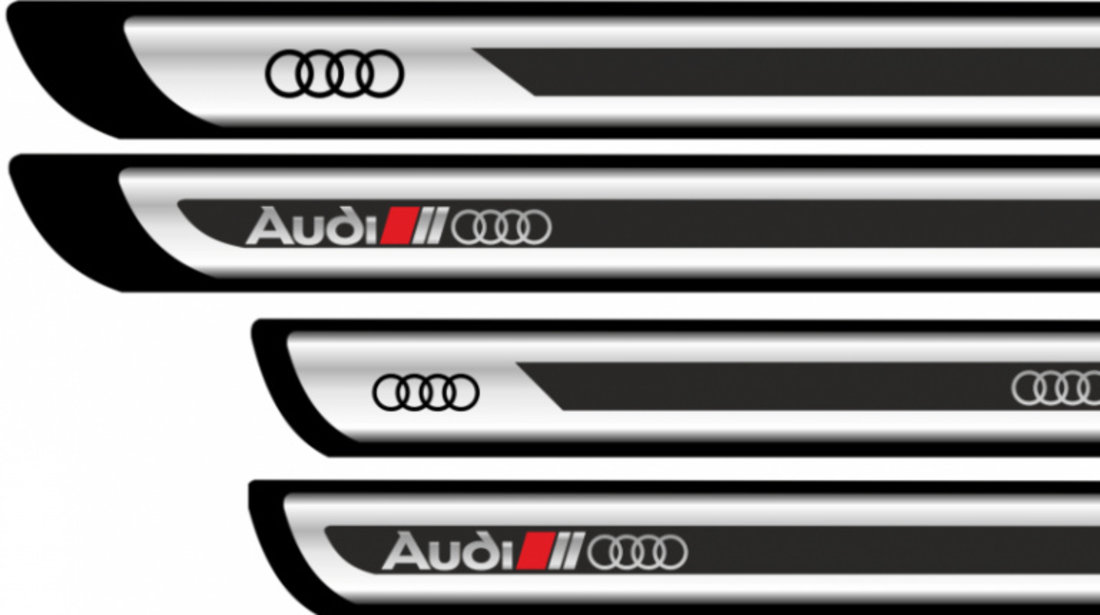 Set Protectie Praguri Sticker Crom Audi V2