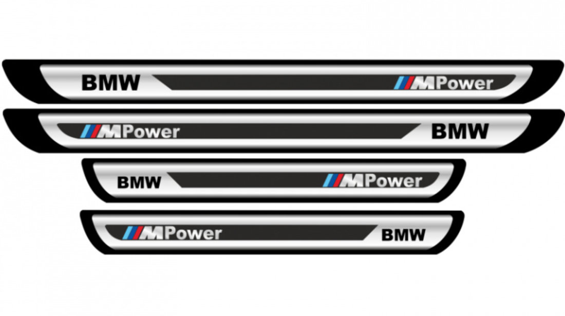 Set Protectie Praguri Sticker Crom Bmw M Power V2