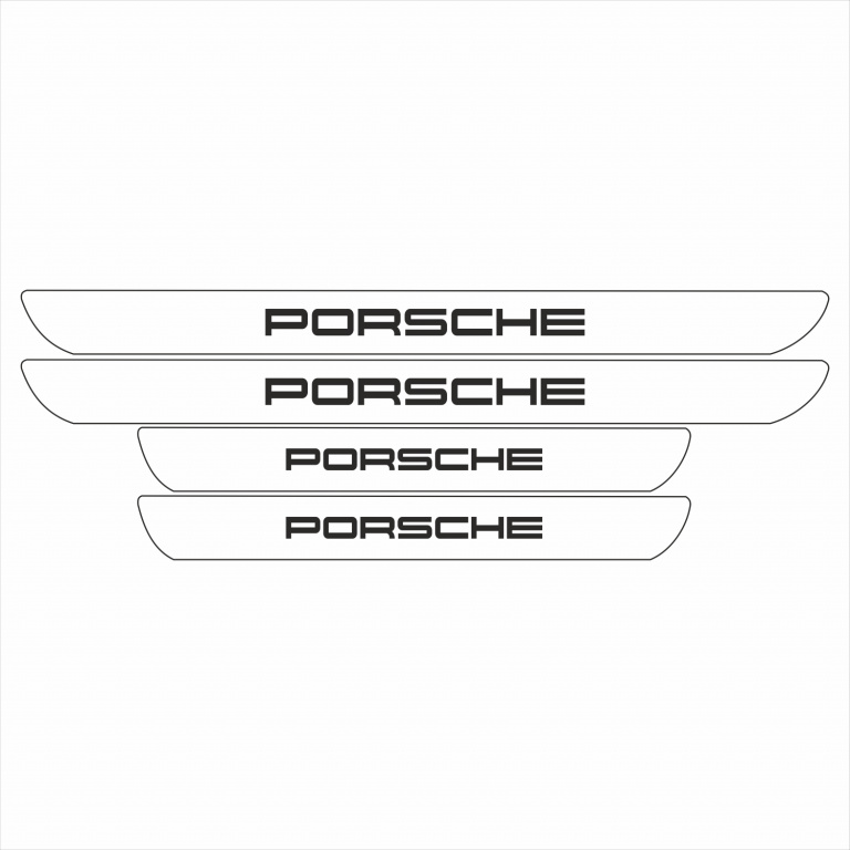 Set Protectie Praguri Sticker Porsche Alb