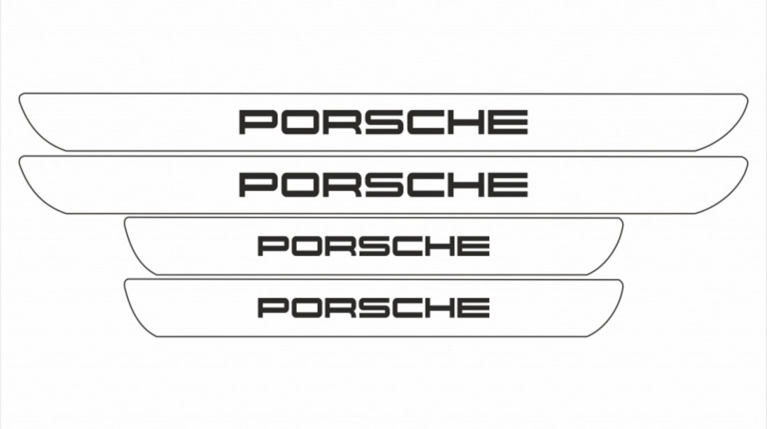 Set Protectie Praguri Sticker Porsche Alb