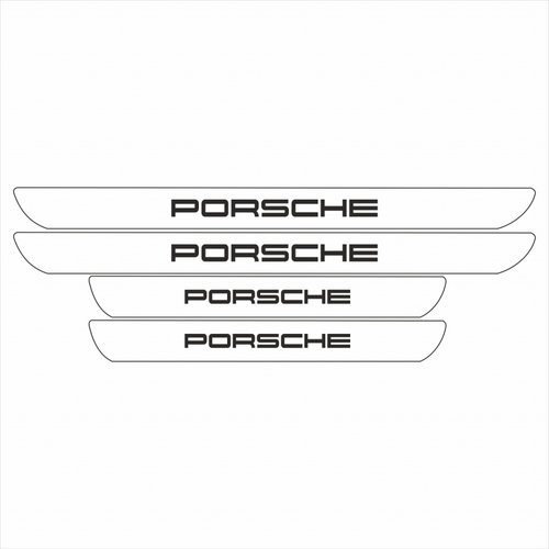 Set Protectie Praguri Sticker Porsche Alb