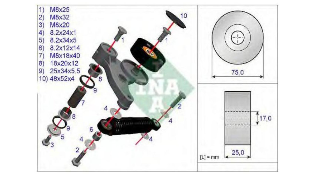 Set reparatie, brat tensionare curea trapezoidala Audi AUDI A4 (8EC, B7) 2004-2008 #2 533011810