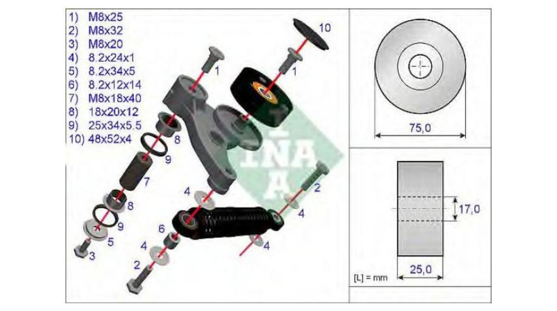 Set reparatie, brat tensionare curea trapezoidala Audi AUDI A6 Avant (4B5, C5) 1997-2005 #2 533011810