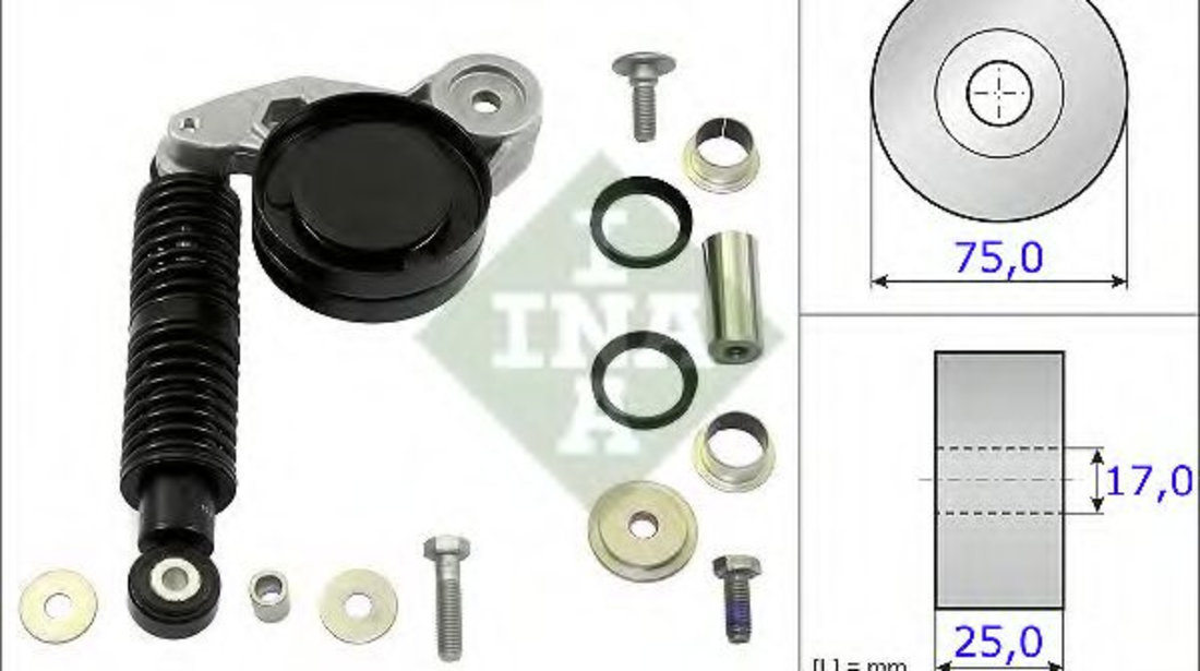 Set reparatie, brat tensionare curea trapezoidala AUDI A6 Avant (4B5, C5) (1997 - 2005) INA 533 0118 10 piesa NOUA