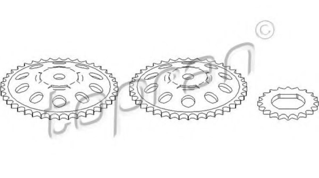 Set roti dintate, distributie motor OPEL ASTRA G Hatchback (F48, F08) (1998 - 2009) TOPRAN 206 525 piesa NOUA