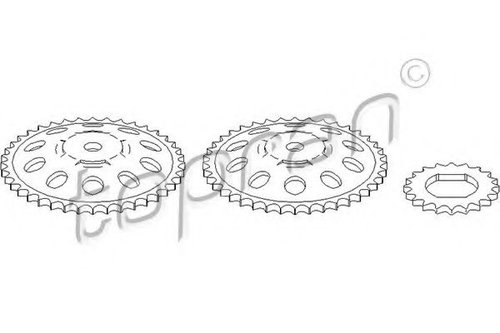 Set roti dintate, distributie motor OPEL COMBO Tour (2001 - 2016) TOPRAN 206 525 piesa NOUA