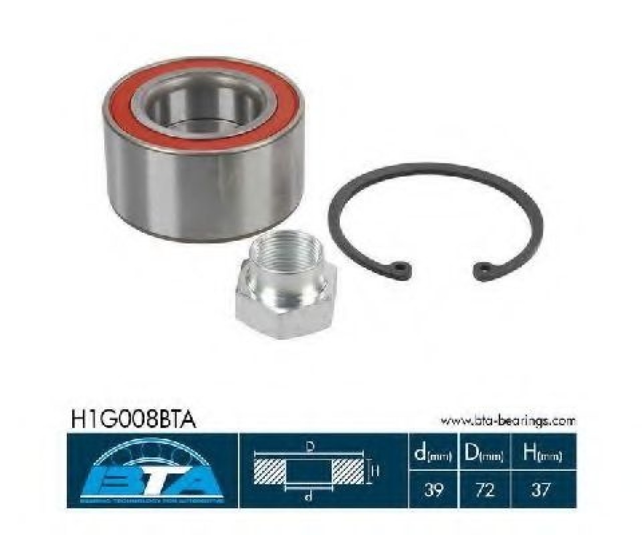 Set rulment roata FORD COURIER (JV) (1998 - 2016) BTA H1G008BTA piesa NOUA