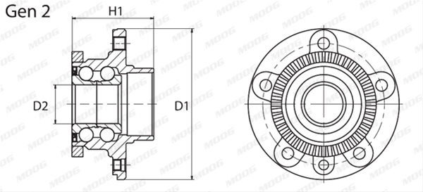 Set Rulment Roata Moog Skoda VO-WB-11022