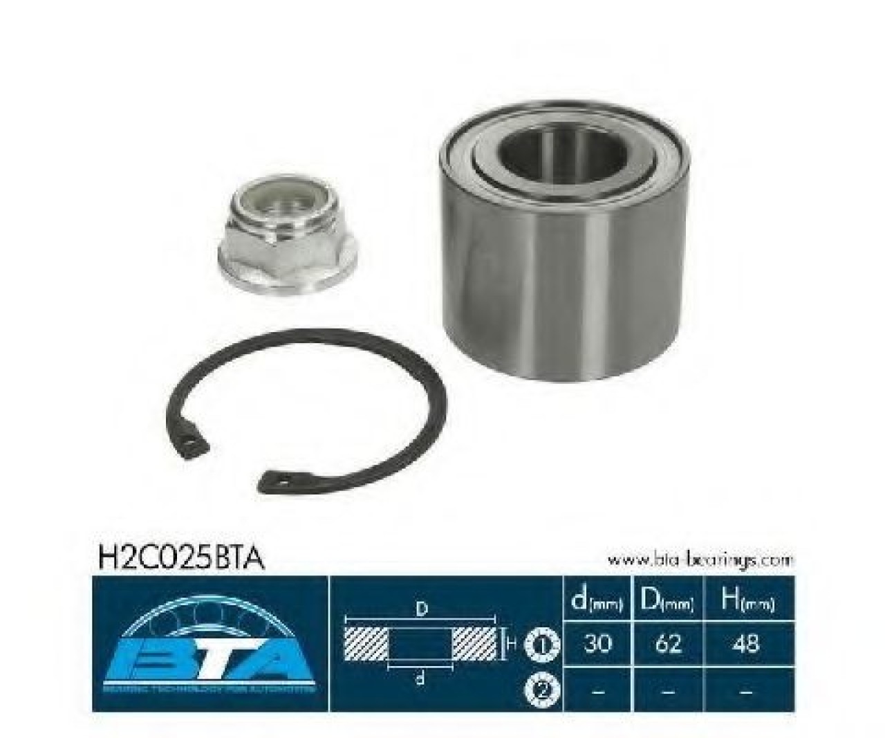 Set rulment roata PEUGEOT 307 (3A/C) (2000 - 2016) BTA H2C025BTA piesa NOUA
