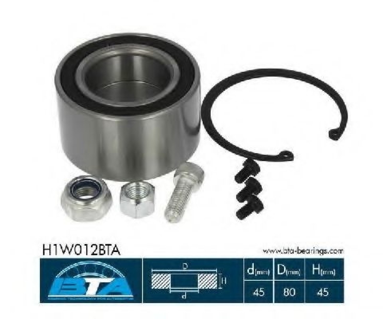 Set rulment roata VW TRANSPORTER IV bus (70XB, 70XC, 7DB, 7DW, 7DK) (1990 - 2003) BTA H1W012BTA piesa NOUA