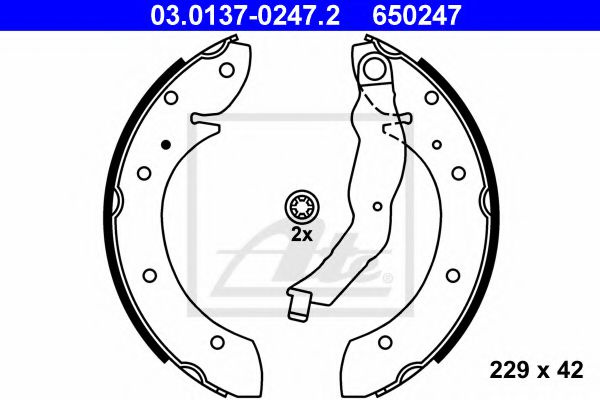 Set saboti frana BMW Seria 3 (E36) (1990 - 1998) ATE 03.0137-0247.2 piesa NOUA