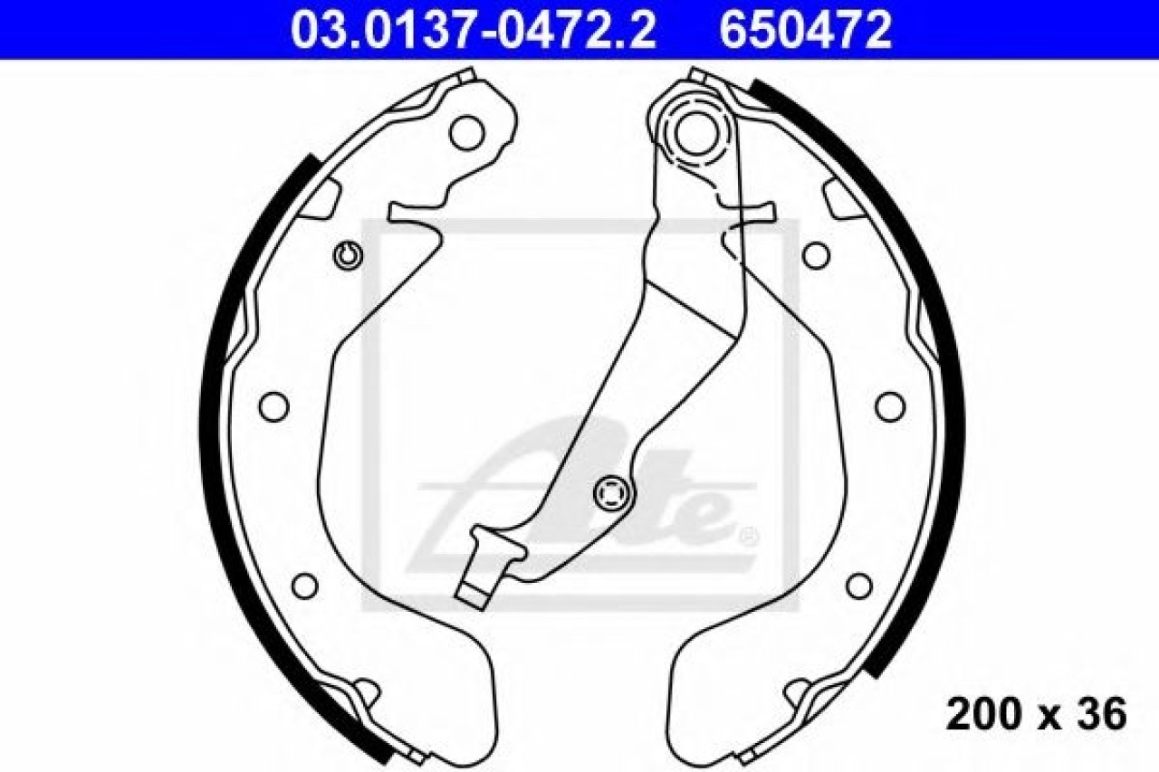 Set saboti frana CHEVROLET KALOS (2005 - 2016) ATE 03.0137-0472.2 piesa NOUA
