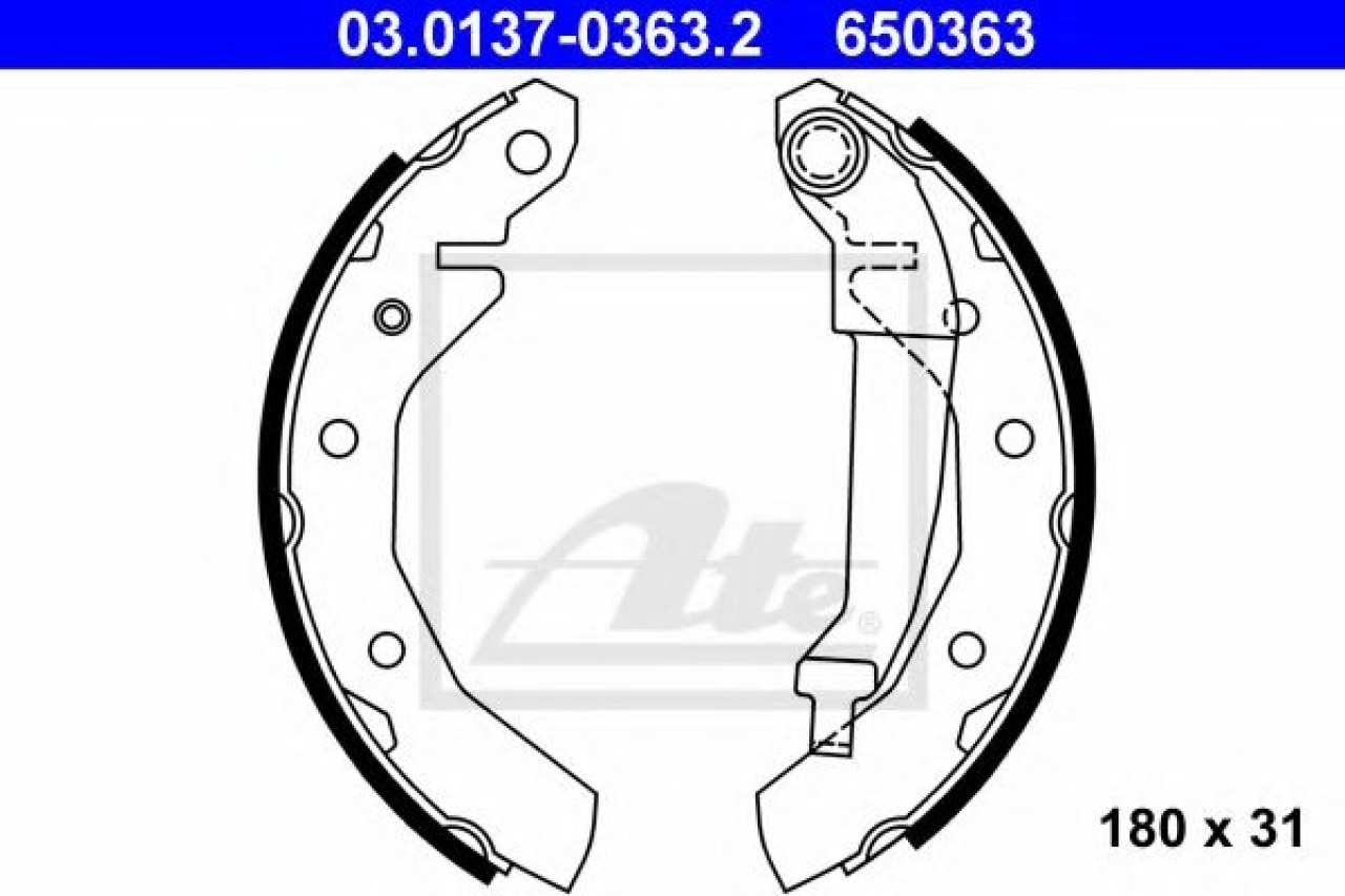 Set saboti frana CHEVROLET SPARK (2005 - 2016) ATE 03.0137-0363.2 piesa NOUA