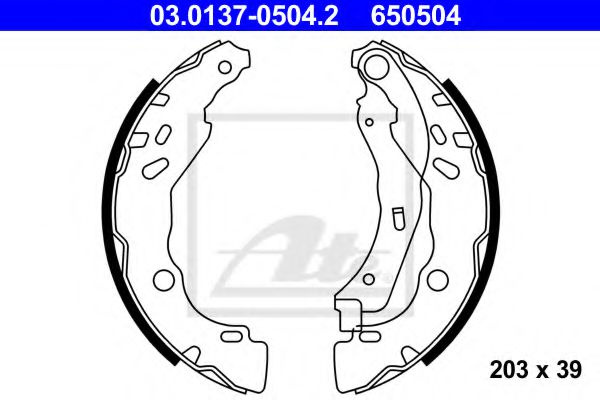 Set saboti frana CITROEN C-ELYSEE (2012 - 2016) ATE 03.0137-0504.2 piesa NOUA