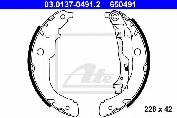 Set saboti frana CITROEN C3 II (2009 - 2016) ATE 03.0137-0491.2 piesa NOUA