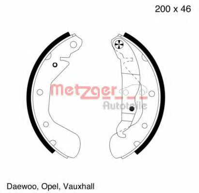 Set saboti frana DAEWOO CIELO (KLETN) (1995 - 1997) METZGER MG 564 piesa NOUA