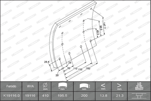 Set Saboti Frana Ferodo Iveco K19116.0-F3653