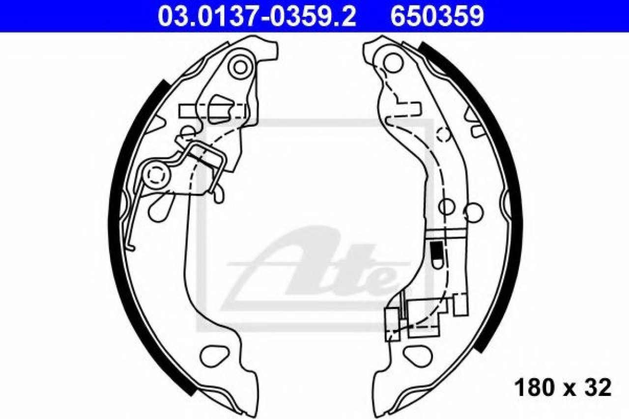 Set saboti frana FIAT PUNTO Van (188AX) (2000 - 2009) ATE 03.0137-0359.2 piesa NOUA