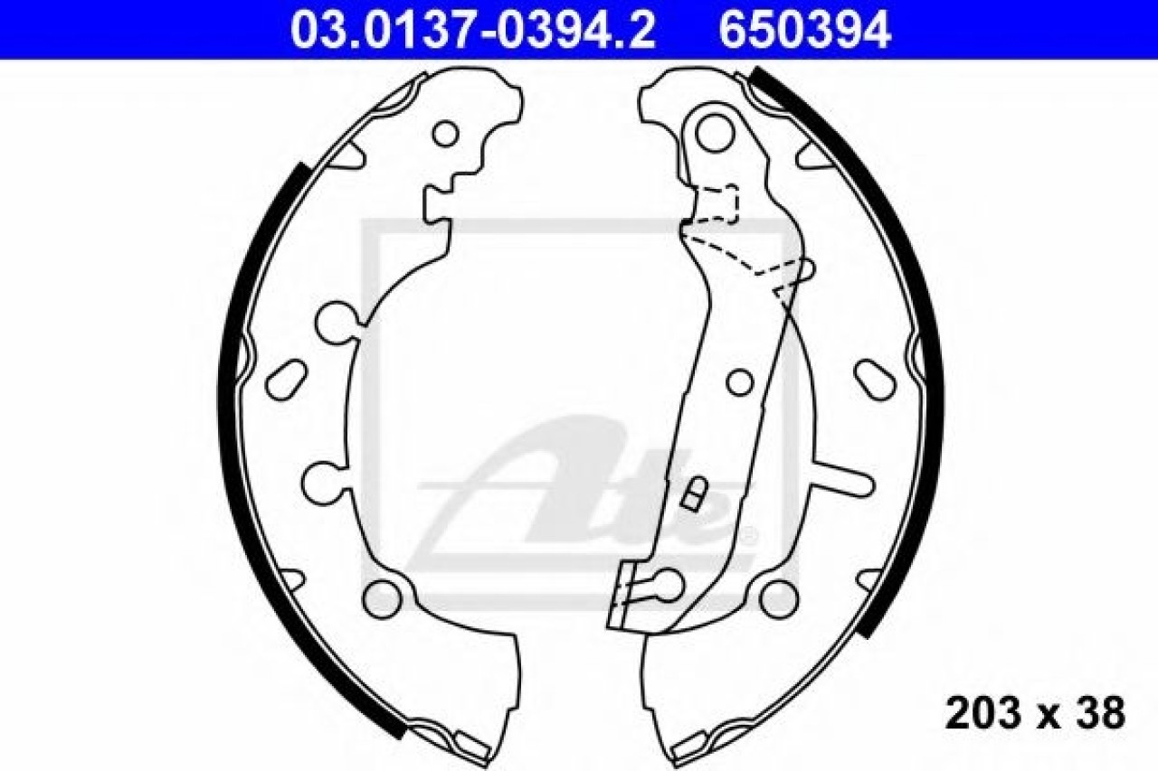 Set saboti frana FORD FUSION (JU) (2002 - 2012) ATE 03.0137-0394.2 piesa NOUA