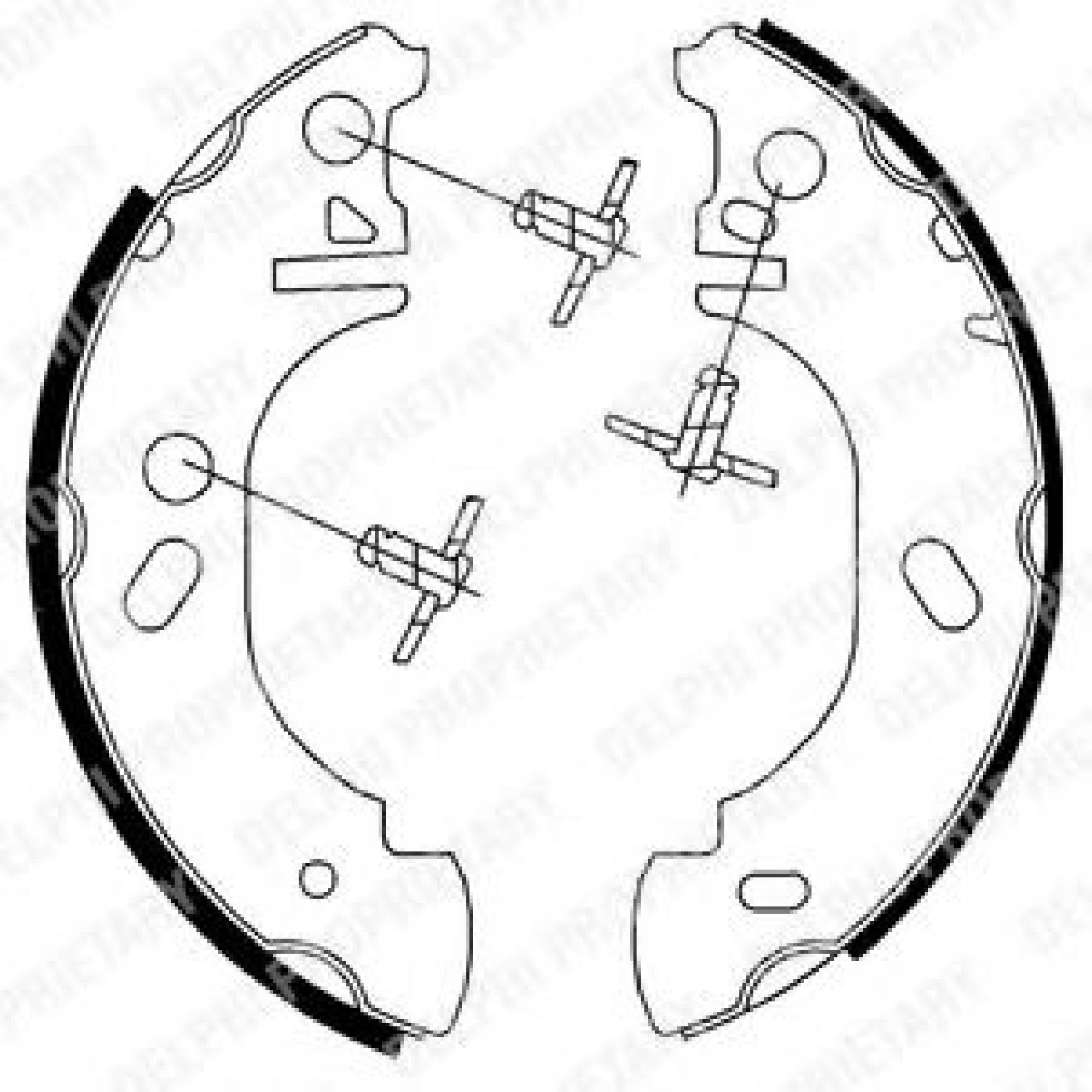 Set saboti frana FORD TRANSIT caroserie (E) (1994 - 2000) DELPHI LS1700 piesa NOUA