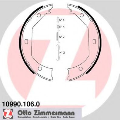 Set saboti frana, frana de mana BMW Seria 1 Cabriolet (E88) (2008 - 2013) ZIMMERMANN 10990.106.0 pie...