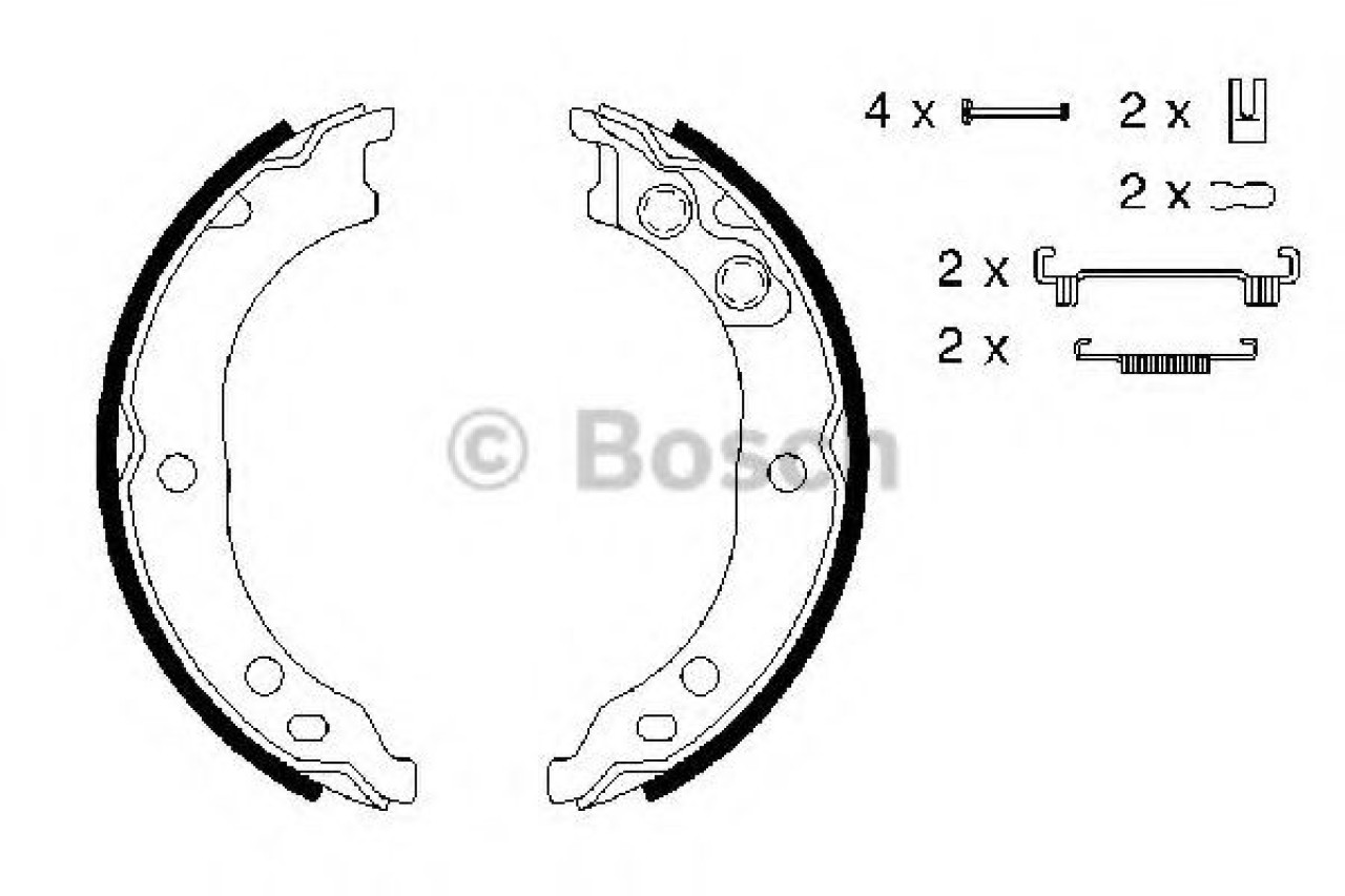 Set saboti frana, frana de mana FIAT DUCATO platou / sasiu (244) (2002 - 2016) BOSCH 0 986 487 712 piesa NOUA