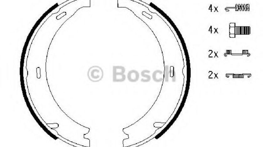 Set saboti frana, frana de mana MERCEDES C-CLASS (W202) (1993 - 2000) BOSCH 0 986 487 543 piesa NOUA